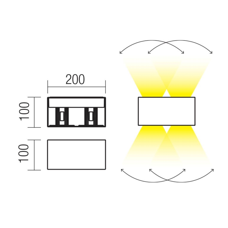 Redo 90304 - LED-ulkoseinävalaisin VARY 4xLED/5W/230V 3000K IP54 ruskea