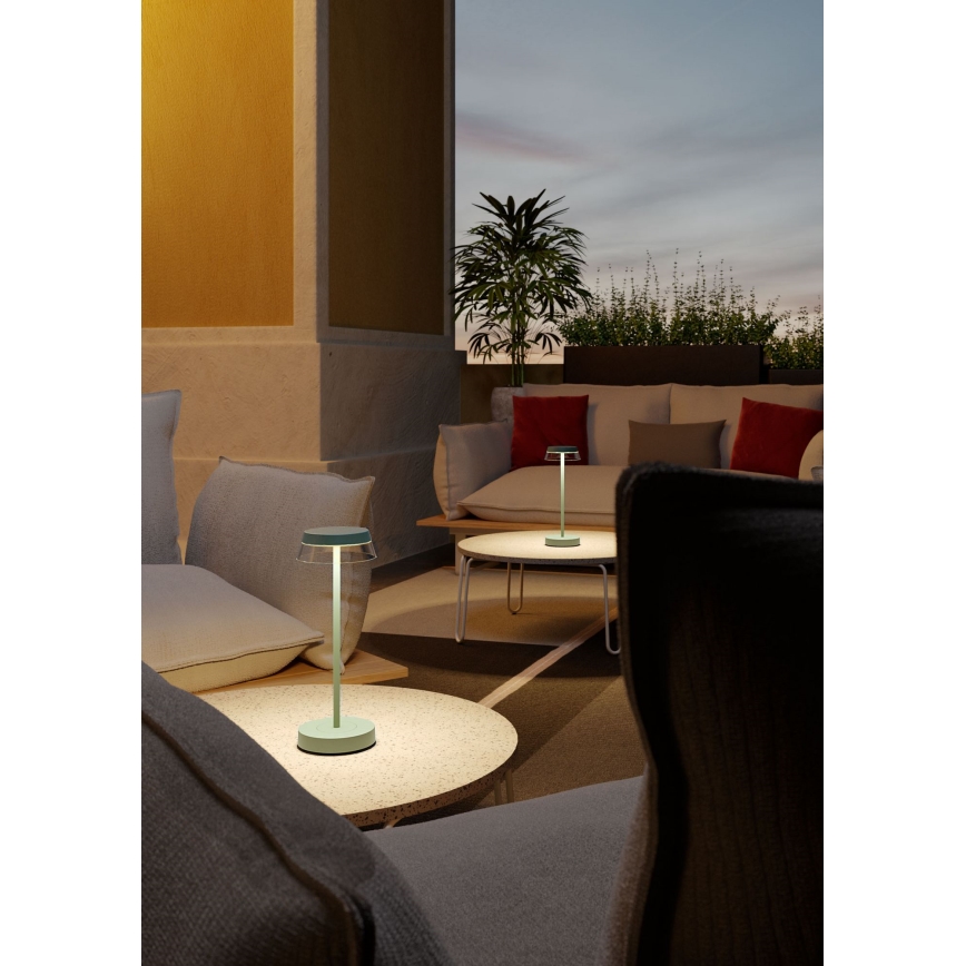 Redo 90309 - LED himmennettävä kosketuspöytävalaisin ILUNA LED/2,5W/5V 2700-3000K 3000 mAh IP65 vihreä