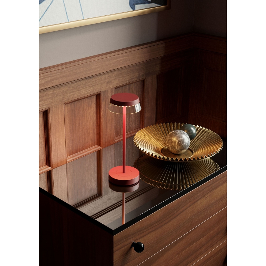 Redo 90311- LED himmennettävä kosketuspöytälamppu ILUNA LED/2,5W/5V 2700-3000K 3000 mAh IP65 punainen