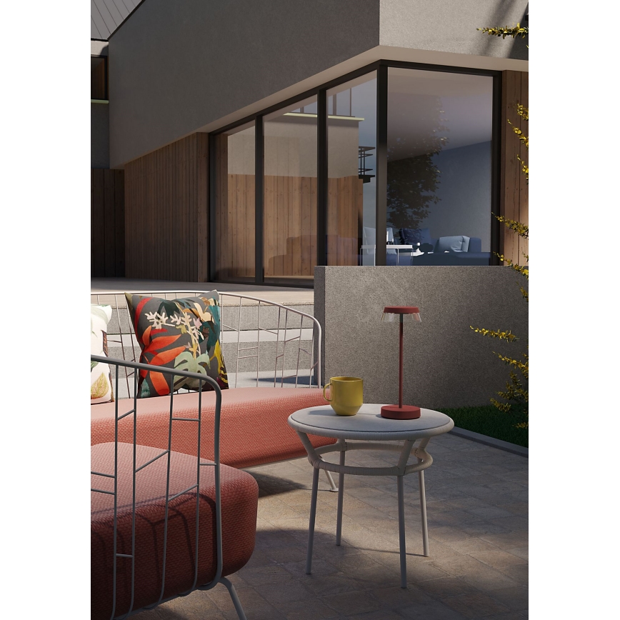 Redo 90311- LED himmennettävä kosketuspöytälamppu ILUNA LED/2,5W/5V 2700-3000K 3000 mAh IP65 punainen