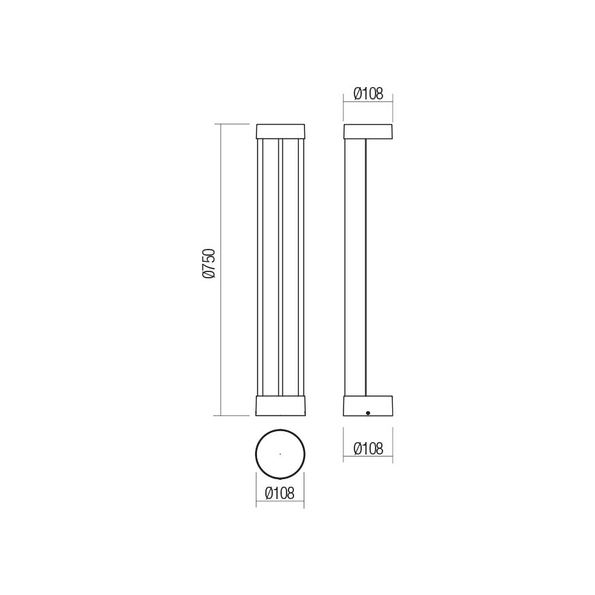 Redo 90365 - LED-ulkovalaisin ZEUS LED/11,5 W/230 V 3000 K 75 cm IP54 antrasiitti