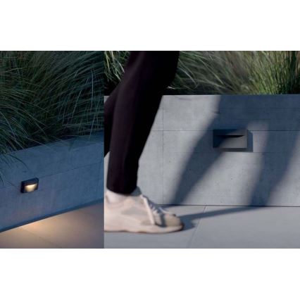 Redo 90426 - LED-ulkoseinävalaisin POLIFEMO LED/8W/230V IP65 antrasiitti