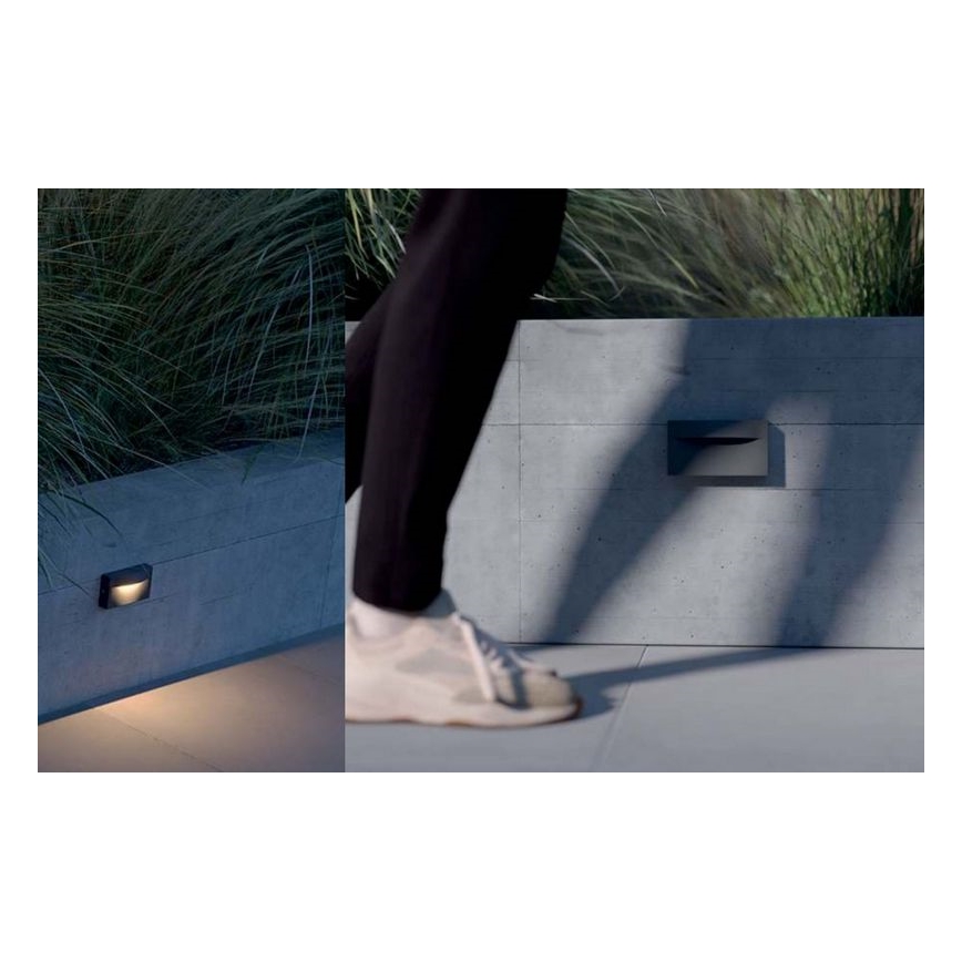 Redo 90426 - LED-ulkoseinävalaisin POLIFEMO LED/8W/230V IP65 antrasiitti