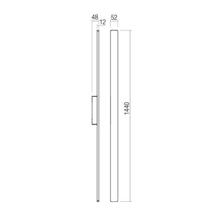 Redo 90433 - LED-ulkoseinävalaisin REFLEXA LED/24W/230V 3000K 144 cm IP54 antrasiitti