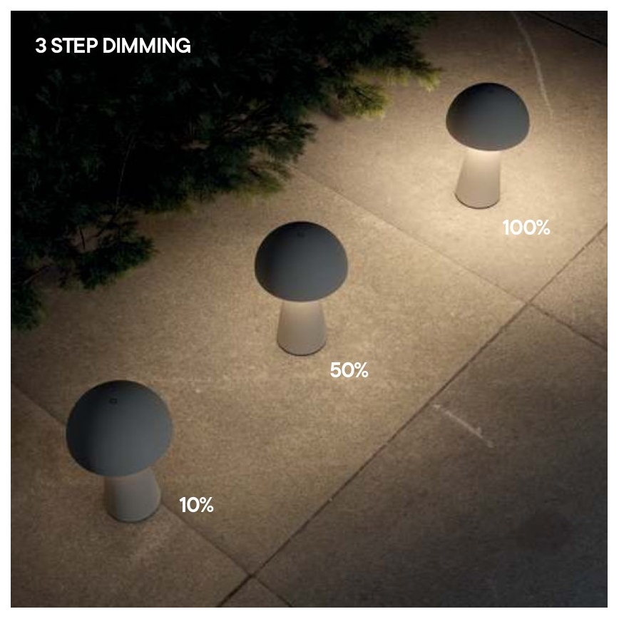 Redo 90439 - KIRA ulko-LED-lamppu, himmennettävä, kosketuskäyttöinen LED/4,7W/230V 2200 mAh IP44 musta