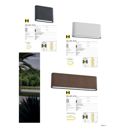 Redo 90452 - LED ulkoseinävalaisin KLIPPE LED/24W/230V 3000K IP54 antrasiitti