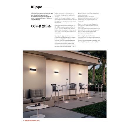 Redo 90453 - LED ulkoseinävalaisin KLIPPE LED/24W/230V 3000K IP54 ruskea
