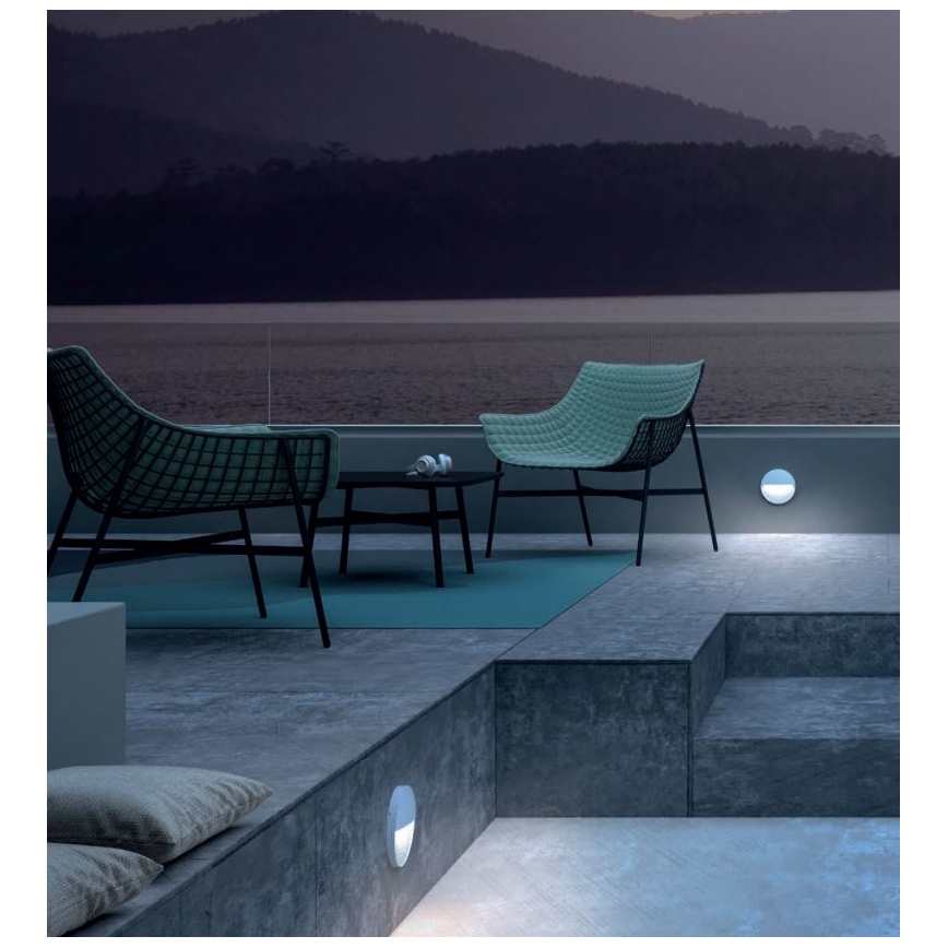 Redo 90472 - LED-ulkoseinävalaisin LANDER LED/3W/230V IP54 valkoinen