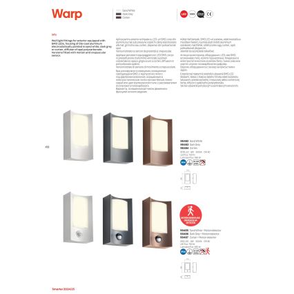 Redo 90484 - LED-ulkoseinävalaisin WARP LED/8W/230V 3000K IP44 ruskea