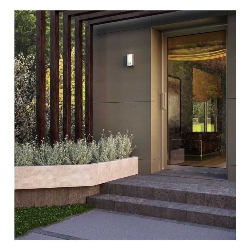 Redo 90486 - LED Ulkovalo anturilla WARP LED/8W/230V 3000K IP44 antrasiitti