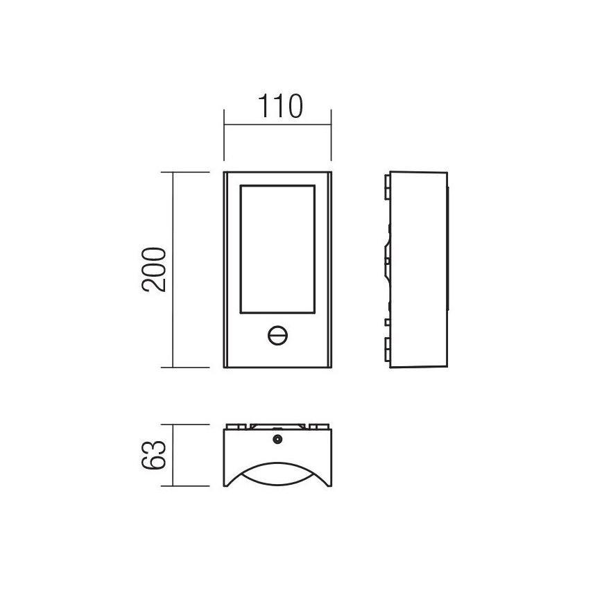 Redo 90486 - LED Ulkovalo anturilla WARP LED/8W/230V 3000K IP44 antrasiitti