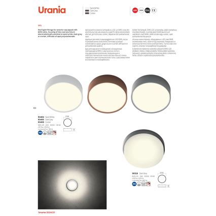 Redo 90496 - LED-ulkokattovalaisin URANIA LED/10W/230V halkaisija 16 cm 3000K IP65 ruskea