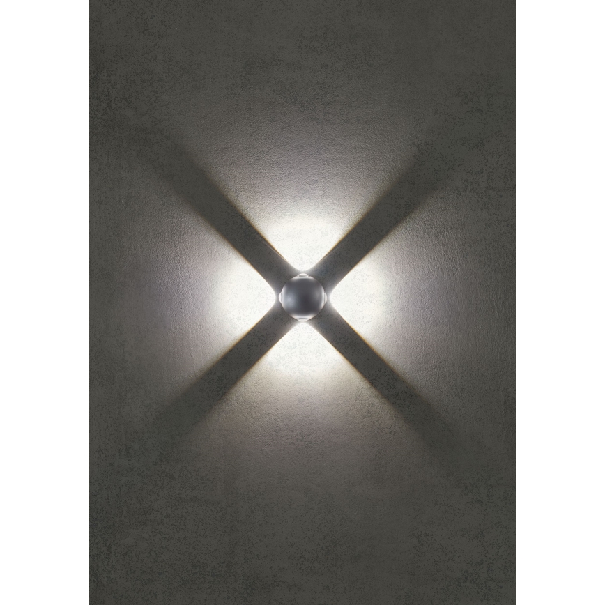 Redo 90500 - LED-ulkoseinävalaisin MILESTONE 4xLED/3W/230V IP54 antrasiitti