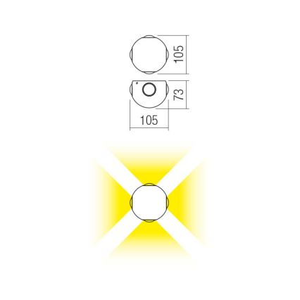 Redo 90500 - LED-ulkoseinävalaisin MILESTONE 4xLED/3W/230V IP54 antrasiitti