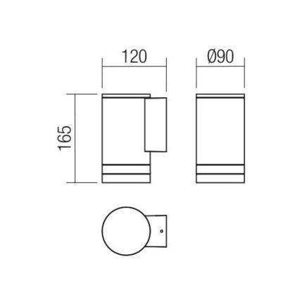 Redo 90517 - Ulkoseinävalaisin CARGO 1xGU10/28W/230V IP54 antrasiitti