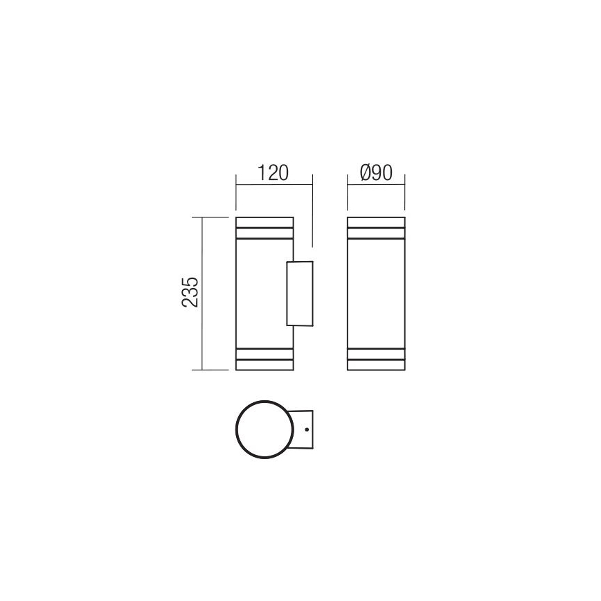 Redo 90518 - Ulkoseinävalaisin CARGO 2xGU10/28W/230V IP54 antrasiitti