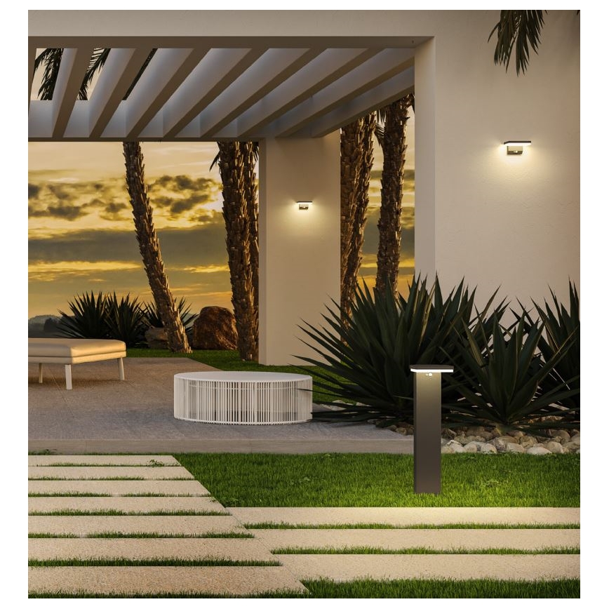 Redo 90535 - LED-seinäaurinkovalaisin anturilla TAIYO LED/2W/3,7V 3000K 2200 mAh IP54 antrasiitti