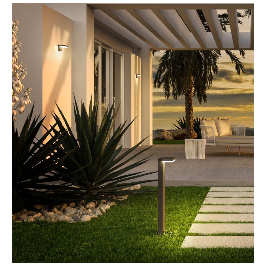 Redo 90535 - LED-seinäaurinkovalaisin anturilla TAIYO LED/2W/3,7V 3000K 2200 mAh IP54 antrasiitti