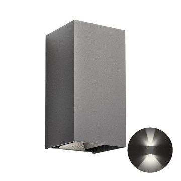 Redo 90553 - LED-ulkoseinävalaisin VARY 2xLED/10W/230V 3000K IP54 antrasiitti