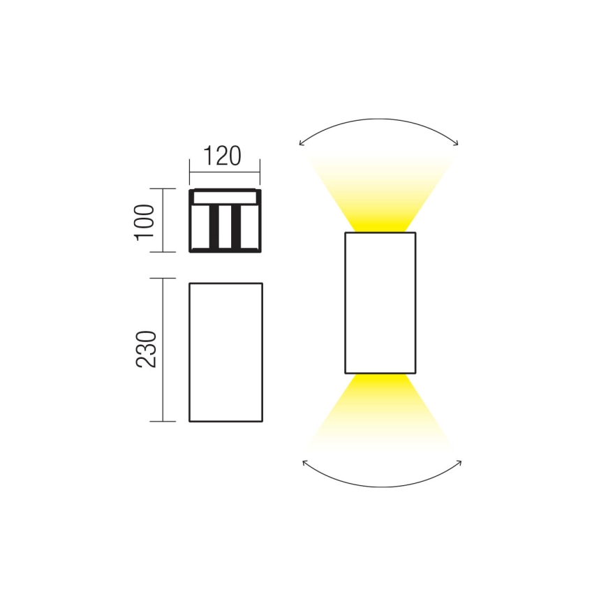 Redo 90554 - LED-seinävalaisin ulkokäyttöön VARY 2xLED/10W/230V 3000K IP54 ruskea