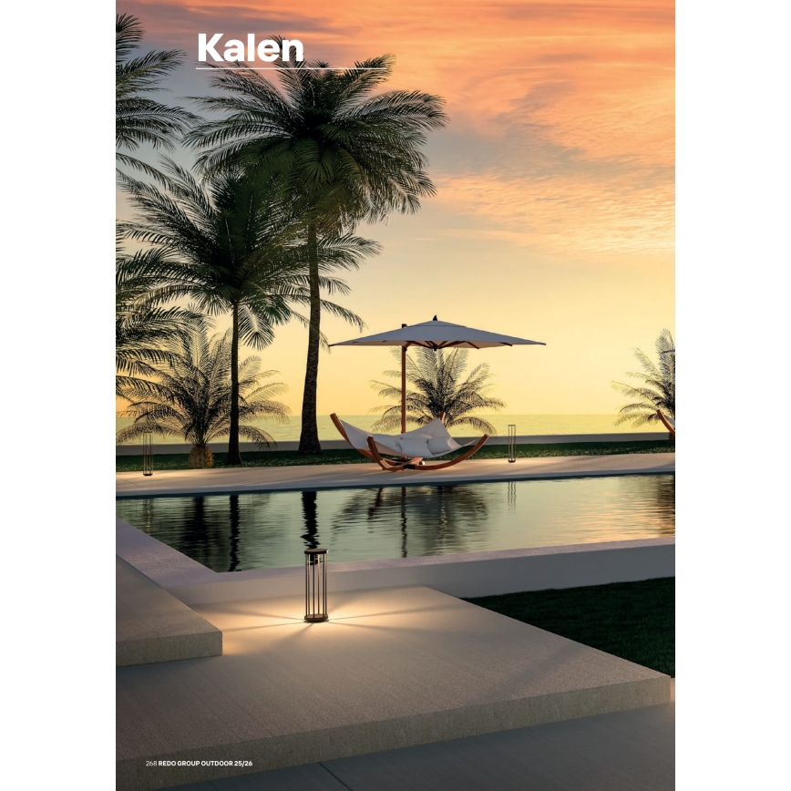 Redo 90579 - KALEN LED-ulkovalaisin 8 W, 230 V, 3000 K, 75 cm, IP65, antrasiitti