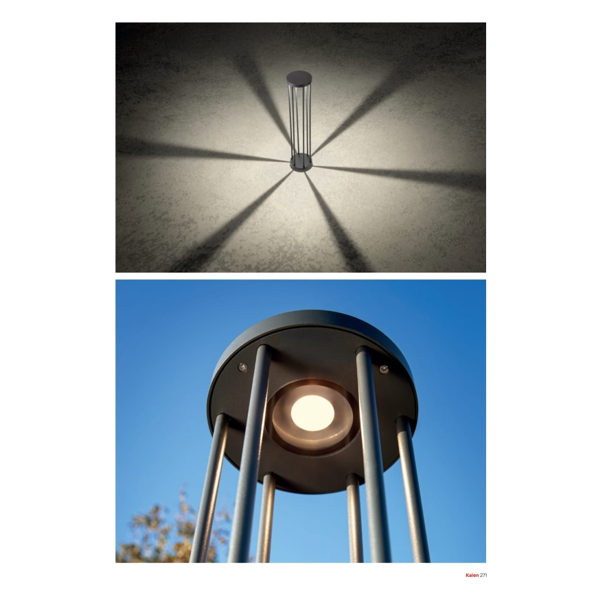 Redo 90579 - KALEN LED-ulkovalaisin 8 W, 230 V, 3000 K, 75 cm, IP65, antrasiitti