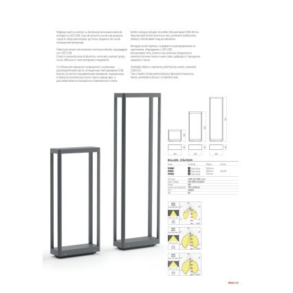Redo 90581 - LED-ulkovalaisin WAKE LED/8W/230V 3000K 50 cm IP65 antrasiitti