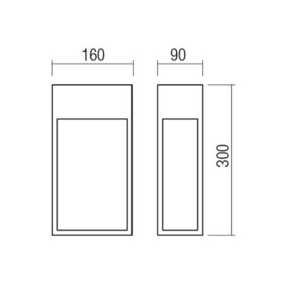 Redo 90604 - LED-ulkoseinävalaisin STAND LED/20W/230V 3000K CRI 90 IP65 ruskea
