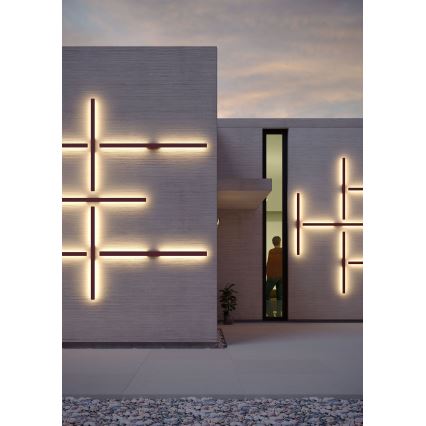 Redo 90622 - LED-ulkoseinävalaisin REFLEXA LED/20W/230V 3000K 124 cm IP54 ruskea