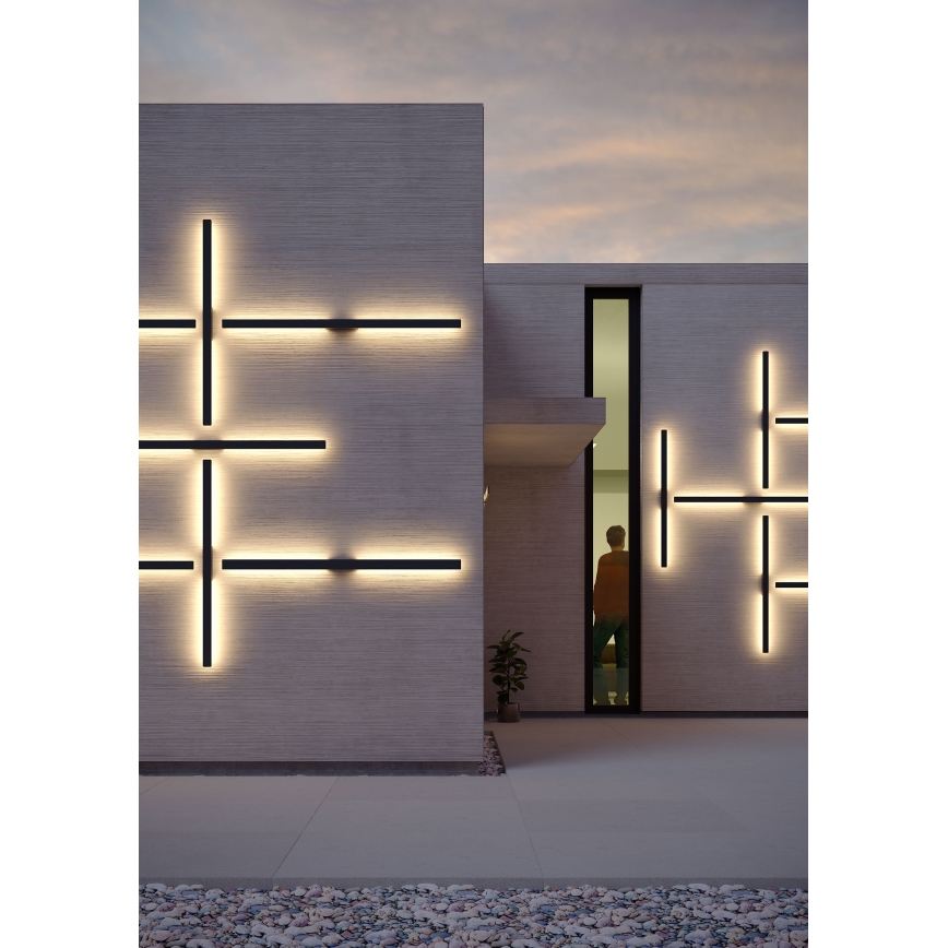 Redo 90625 - LED-ulkoseinävalaisin REFLEXA LED/24W/230V 3000K 144 cm IP54 musta