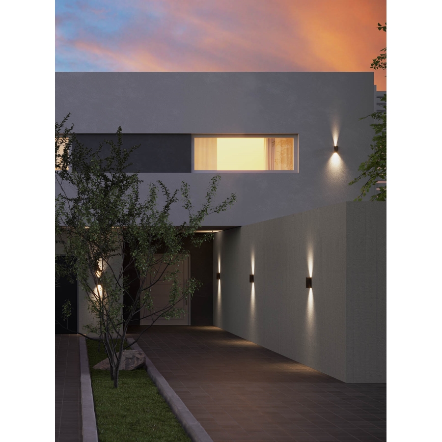 Redo 90636 - LED-ulkoseinävalaisin SONNY 2xLED/5W/230V 2200/3000/4000K IP54 antrasiitti