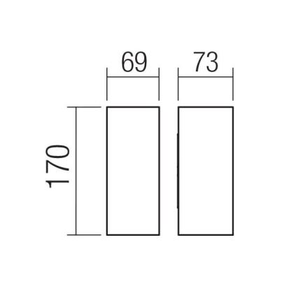 Redo 90636 - LED-ulkoseinävalaisin SONNY 2xLED/5W/230V 2200/3000/4000K IP54 antrasiitti