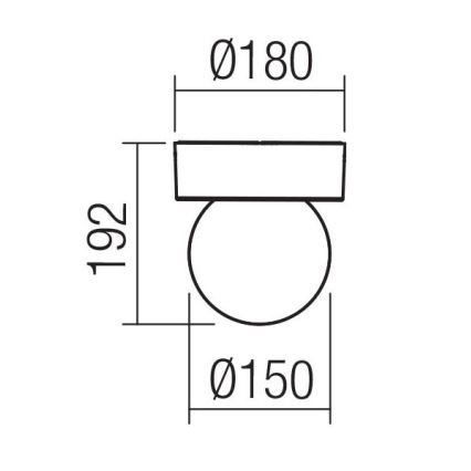 Redo 90641 - Ulkokattovalo BULK 1xE27/28W/230V IP44 antrasiitti