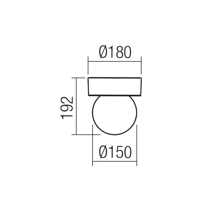 Redo 90641 - Ulkokattovalo BULK 1xE27/28W/230V IP44 antrasiitti