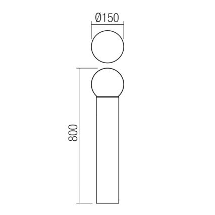 Redo 90643 - Ulkovalaisin BULK 1xE27/28W/230V 80 cm IP44 antrasiitti