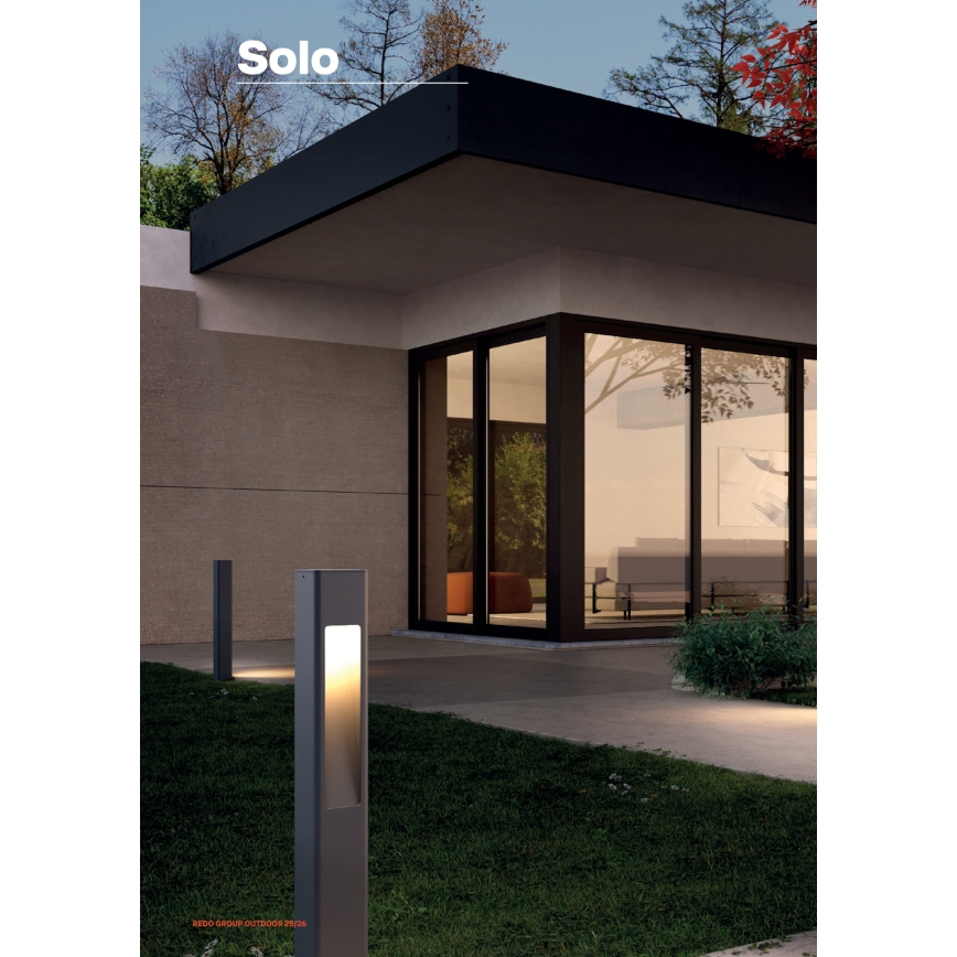 Redo 90672 - Ulkovalaisin SOLO 1xGU10/35W/230V 70 cm IP65 antrasiitti