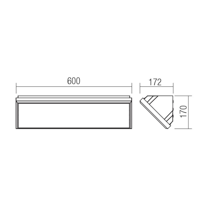 Redo 90678 - LED-ulkokäyttöinen seinävalaisin MAKO LED/65W/230V 3000K IP65 antrasiitti