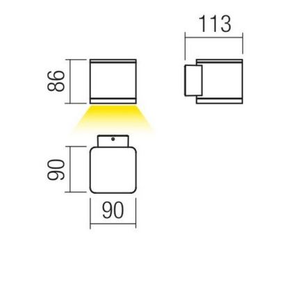 Redo 9069 - BETA LED-ulkoseinävalaisin 6W/230V 3000K IP54 antrasiitti