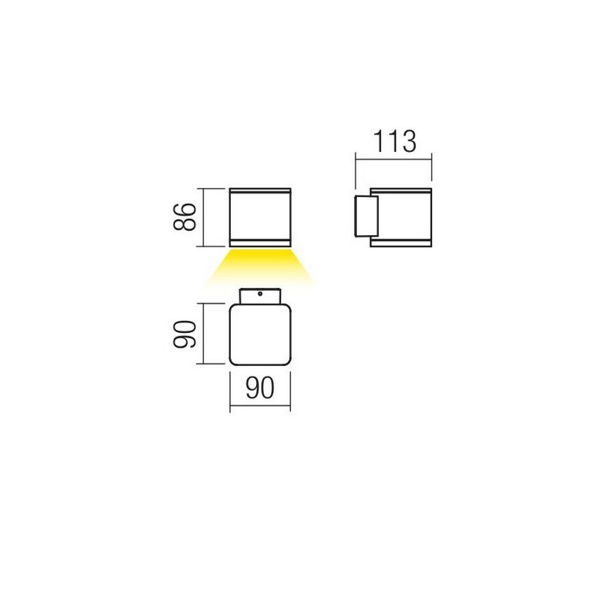 Redo 9069 - BETA LED-ulkoseinävalaisin 6W/230V 3000K IP54 antrasiitti