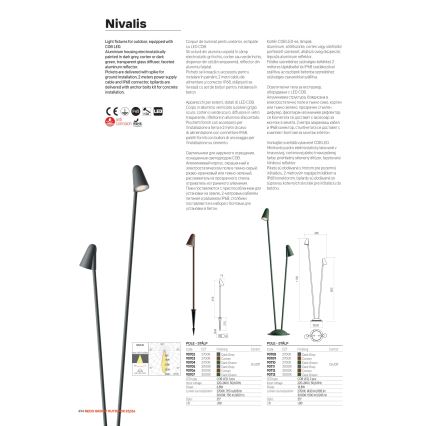 Redo 90712 - LED-ulkovalaisin NIVALIS 2xLED/6,9W/230V 3000K 110 cm IP65 ruskea