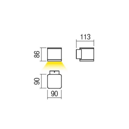 Redo 9080 - LED-ulkoseinävalaisin BETA LED/6W/230V 3000K IP54 ruskea