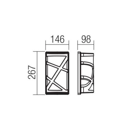 Redo 9097 - Ulkoseinävalaisin VORTEX 1xE27/42W/230V IP44 ruskea