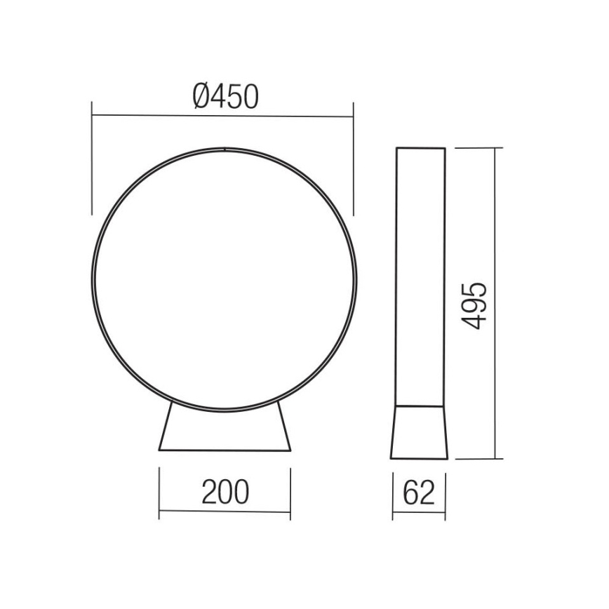 Redo 91066 - LED-ulkovalaisin ONIRO LED/15W/230V 3000K 49,5 cm CRI 90 IP65 antrasiitti
