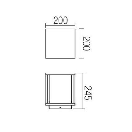 Redo 9109 - Ulkovalaisin VITRA 1xE27/15W/230V IP54 musta