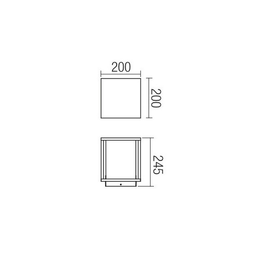 Redo 9109 - Ulkovalaisin VITRA 1xE27/15W/230V IP54 musta