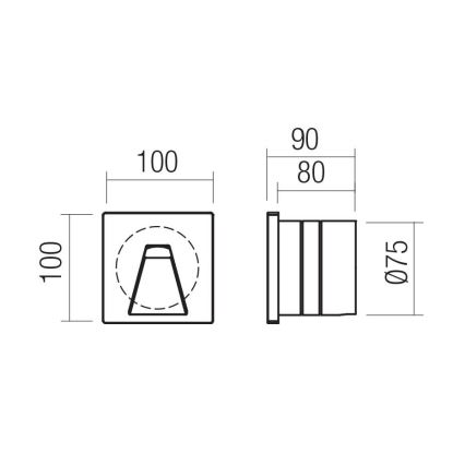 Redo 91196 - LED-ulko-opastusvalaisin BAST LED/2,5W/230V 3000K CRI 90 IP65 antrasiitti
