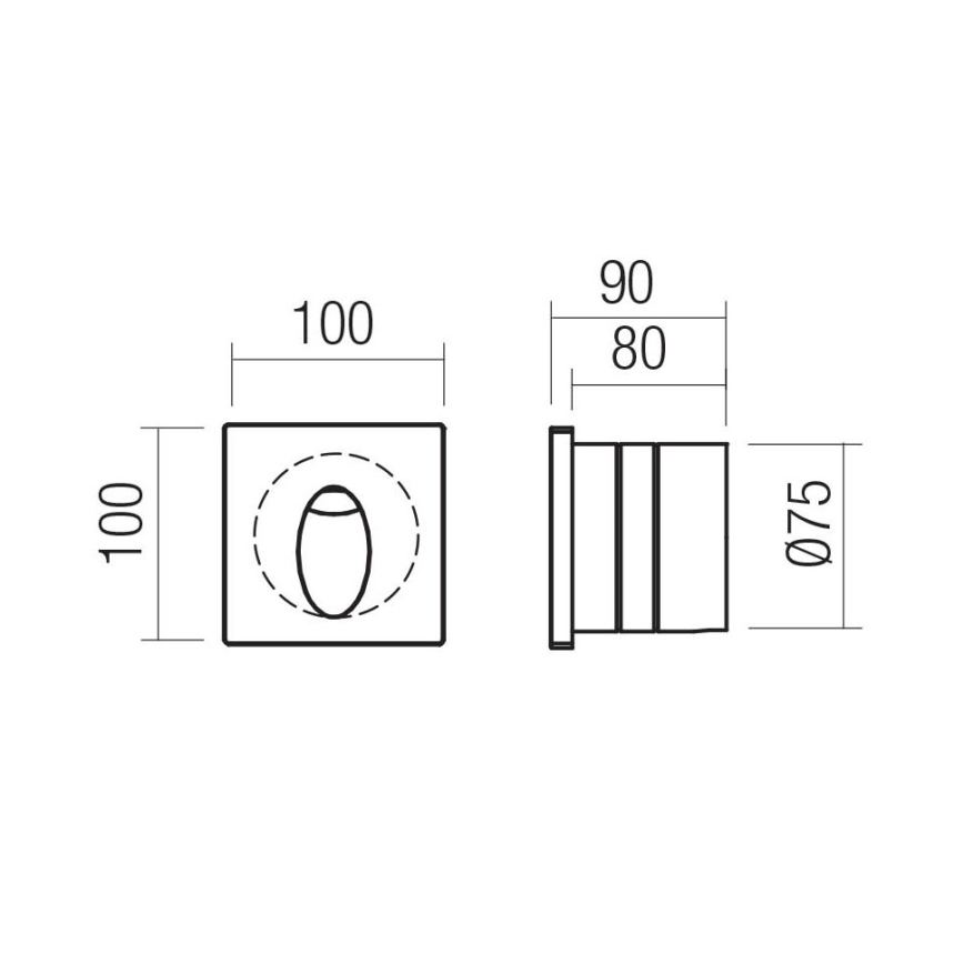 Redo 91199 - LED-ulko-opastusvalaisin BAST LED/2,5W/230V 3000K CRI 90 IP65 harmaa