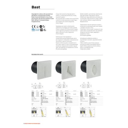 Redo 91200 - LED-ulko-opastusvalaisin BAST LED/2,5W/230V 3000K CRI 90 IP65 antrasiitti
