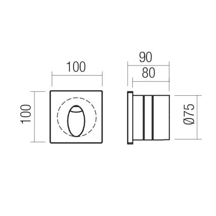 Redo 91200 - LED-ulko-opastusvalaisin BAST LED/2,5W/230V 3000K CRI 90 IP65 antrasiitti