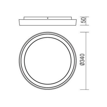 Redo 9184 - LED-ulkokattovalaisin BEZEL LED/30W/230V Ø 34 cm IP54 antrasiitti